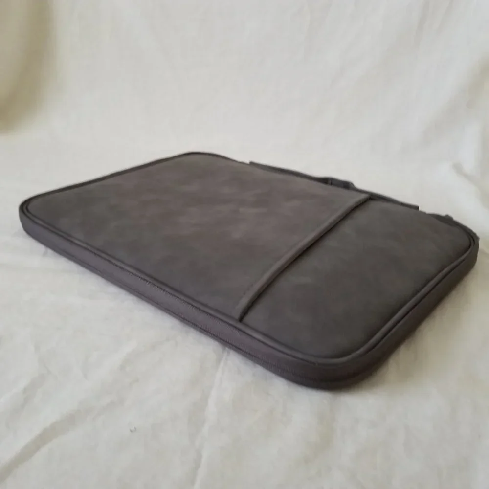 NEW! Faux Leather Laptop Computer Carrying Case w/Plush Pocket & Velcro Strap